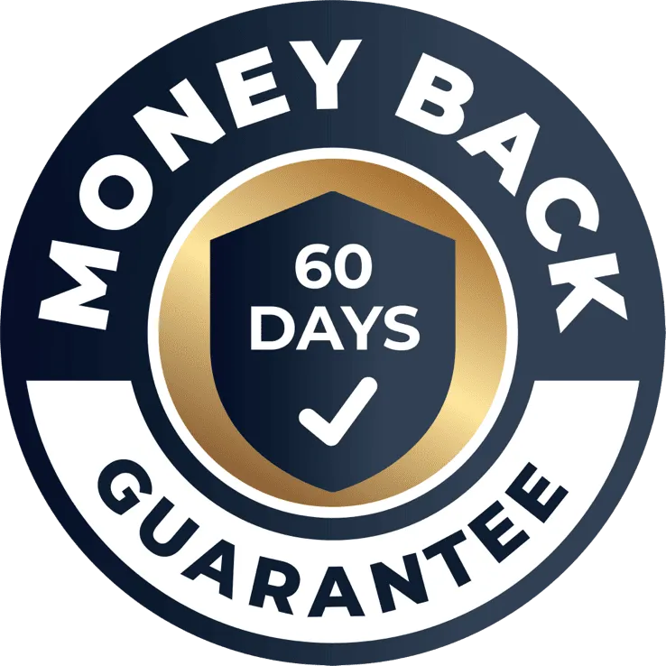 FemiCore 60 day money back guarantee badge